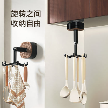 Suction Cup Rotating Six-Claw Hook Wall-Mounted Shelf