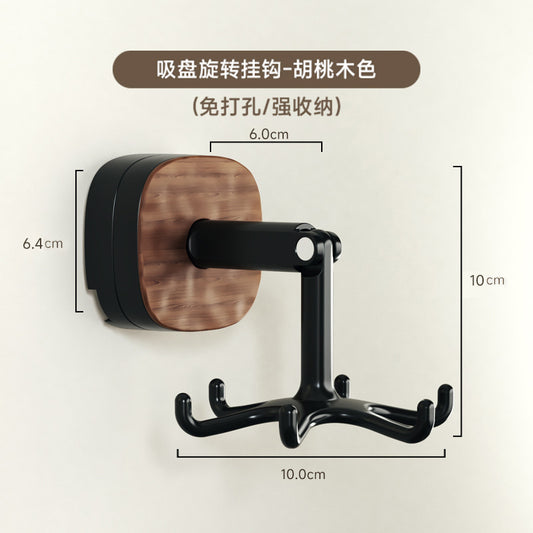 Suction Cup Rotating Six-Claw Hook Wall-Mounted Shelf